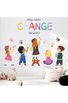 Small Hands Change The World Equality Wall Stickers - Inspirational Quotes Wall Decals - Baby Kids Room Classroom Daycare Playroom School Library Wall Decor