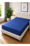 1-Piece Microfiber Fitted Sheet Striped, Royal Blue, Soft Fabric Deep Pocket