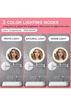 7'' Bathroom Mirror with Light, Rechargeable 3X Magnifying Mirror, Double-Sided Wall Mount Makeup Mirror with 3 Color Lights and Dimmable