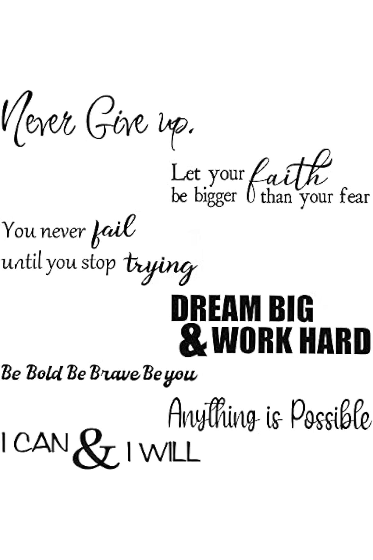 5Pcs Wall Decor Sticker Decal, Wall Quotes Stickers, PVC DIY Removable Stickers, Inspirational Quotes Decals, Peel and Stick Motivational Wall Decals, Wall Decals for Living Room Office Bathroom