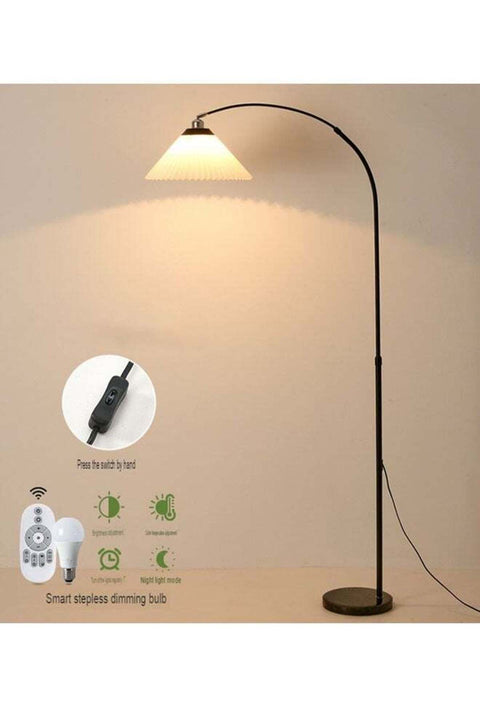 KLNAMAEAAN Pleated Floor Lamp Nordic Creative Retro Luxury Lamp for Living Room, Study, and Bedroom with 12W Remote Control and Bulb