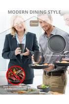 Plastic Plates and Bowls Set - 12 PCS Unbreakable Tableware Set