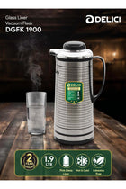 Glass Liner Vacuum Flask (DGFK 1900), 1.9Liters Capacity, Vacuum Insulation, Stainless Steel Body