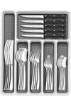 49-Piece Silverware Set with Organizer, Heavy Duty Stainless Steel Flatware for 8, Cutlery Utensil Sets with Steak Knives, Rust-proof, Mirror Polished, Dishwasher Safe