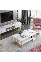 2-Tier Modern Upgraded Design Coffee Table with Drawer Storage Table for Living Room Furniture End Table 100 x 45 x 45 Centimeter