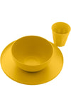RPET Mimosa Yellow 12-Piece Crockery Set - Camping Tableware
