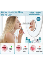 [Upgrade] 20X Magnifying Mirror with Light, Rechargeable 3 Colors Dimming Lighted Mirror with 3 Suction Cups and 360° Stand, 6" Large Travel Tabletop Magnified Makeup Mirror with Tweezers (White)