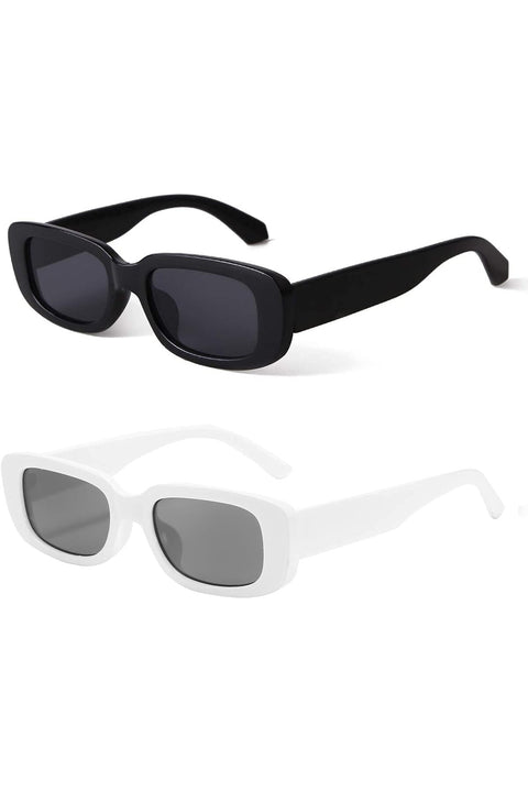 Retro Rectangle Sunglasses for Women and Men, Vintage Small Square Sun Glasses with UV400 Protection