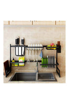 Over Sink Dish Drying Rack Black 85x32x52cm