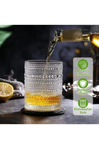 Vintage Hobnail Drinking Glasses Set of 8 – 12oz Highball & 10oz Cocktail Glasses, Textured Glass