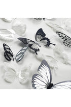 Butterfly Wall Stickers, 72 Pcs 3D Black and White Crystal Wall Decals, Household Creative 3D Double Layer Stereo Wall Sticker, DIY Home Decor Removable Sticker, Bedroom Window Arbitrary Stickers