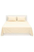 3-Piece Bedding Sheets With Pillowcases cotton_blend Cream 240 x 260cm