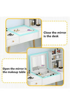 Dresser With Mirror Vanities Table, Makeup Table With Drawer And Shelf, 31.5" Length, White