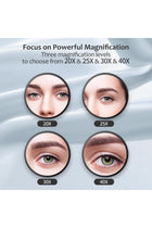 40X Magnifying Mirror, 3.5 Inch Round Compact Mirror with Suction Cup, Stainless Steel Tweezers, Perfect for Makeup, Eyebrows, Beards, Travel