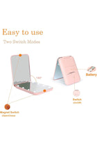 - Pocket Mirror, LED Makeup Mirror, 1X/3X Magnification, Compact Mirror with Light, Pocket Mirror, Foldable Handheld Mirror, Compact Mirror with Light for Gift, Pink