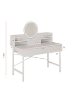 Simple Style Dresser Vanity Table with LED Mirrors & Drawers Space-saving Makeup Table for Bedroom Dressing Table With Drawers Vanity Table Beautiful 100*40*125.5CM (Dressing Stool Not Include