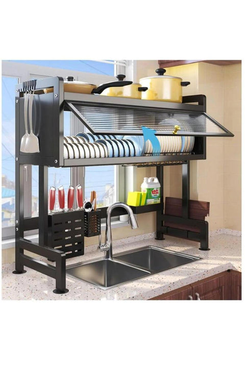Steel dish drying and storage rack
