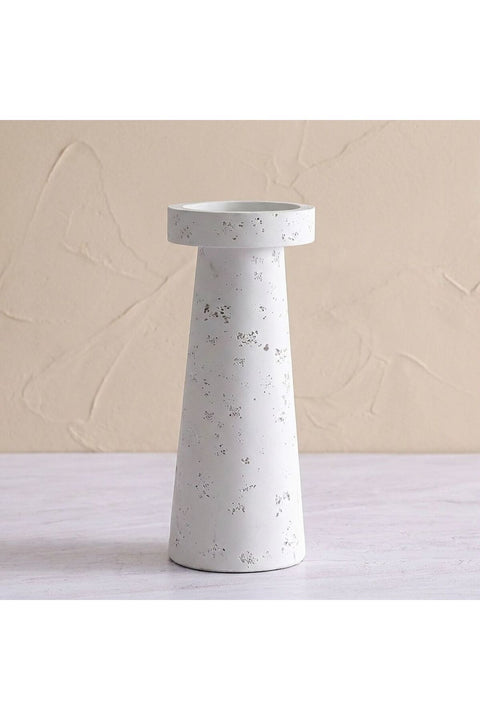 Mirabella Polyresin Candle Holder 12.7X12.7X30.5 cm -White