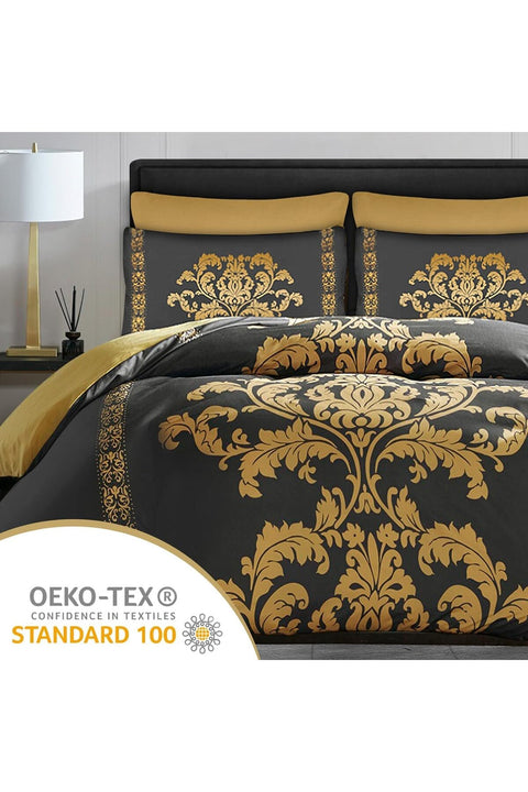 lazzaro home feel the difference Double Duvet Set - Premium Microfiber Reversible Duvet Cover Double (200 x 200 cm) 3 PCs