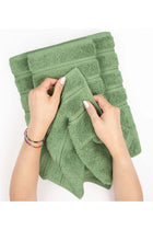 Safi Plus Towel Set Luxury Hotel Quality 600 GSM Genuine Combed Cotton, Super Soft & Absorbent Family Bath Towels 6 Piece Set - 2 Bath Towels, 2 Hand Towels, 2 Washcloths - Sage Green