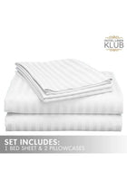 3-Piece King Bed Sheet Set – 100% Cotton Sateen Stripe Patterned – Size: 260x280cm + 2 Pillowcases