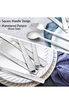 E-far Hammered Silverware Set, 40-Piece Stainless Steel Flatware for 8