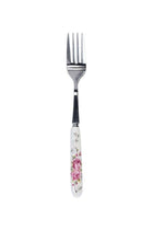 6-Piece Dinner Fork Set White/Pink