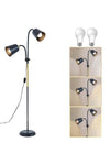 Double Headed Industrial Style Floor Lamp 2201 Model, Adjustable Floor Reading Lamp, Dual-Purpose Table Lamp for Living Room, Bedroom and Office