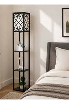 Modern Floor Lamp with Shelves, 3-Tier Display Shelf Lamp with E27 Base, Standing Corner Lamp