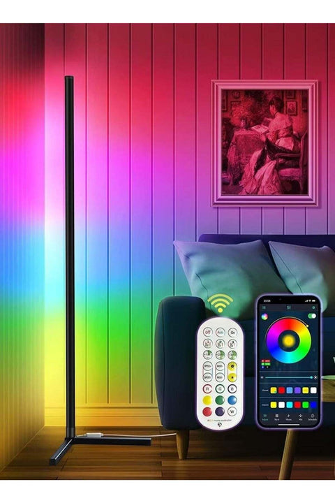 Corner Floor Lamp, RGB Color Changing Corner Lamp, Smart LED Floor Lamp Controlled by APP&Remote with Reactive Music Mode and DIY Mode