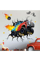 Racing Cars Wall Stickers - Truck Vehicles Boys Bedroom Wall Decals - Baby Nursery Kids Room Daycare Wall Decor