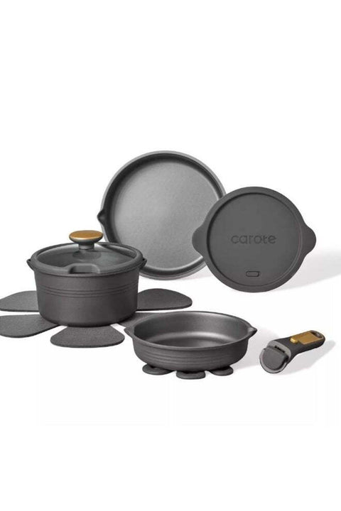 10-Piece Nonstick Cookware Set with Detachable Handle, Stackable Pots & Pans, PFOA-Free Aluminum Healthy Cooking Set with Pour Spouts, All Kitchen Stovetop Compatible, Dishwasher Safe (B