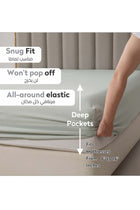 Bedding Fitted Sheet 3-Pcs King Size Solid Bed Sheet Set Fits(180x200CM) With Pillowcases And 35 CM Extra Deep Brushed Microfiber Bed Sheet