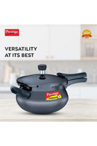 Deluxe Plus Hard Anodised Aluminium Pressure Cooker | With Lid |Curved Design|User Friendly Handles Black 5Liters