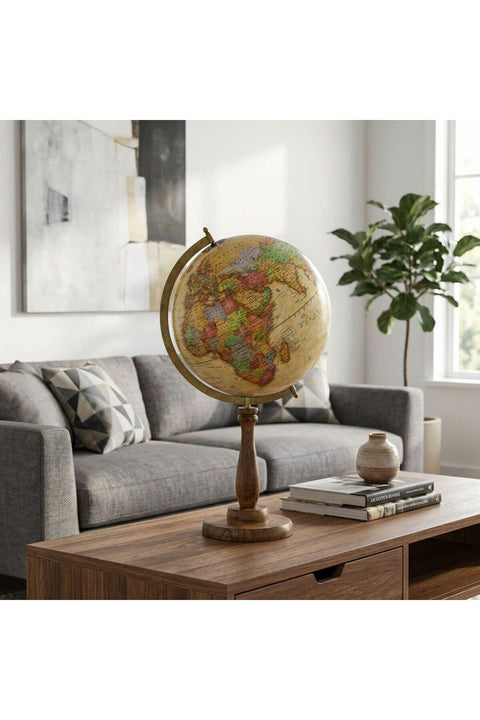 New In Royalus Globe With Wooden Base 62Hcm