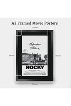 Alayra Framed A3 FR Rocky Movie Poster Sylvester Stallone Signed Gift FRAMED A3 Printed Autograph Film Gifts Print Photo Picture Display