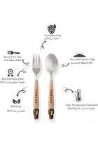CapyBara Design Kids Cutlery Set with Case - 2-Piece Stainless Steel BPA Free Cutlery Set Includes Spoon, Fork and Case for Lunch Box, Picnic and Travel (Brown w/Cup)