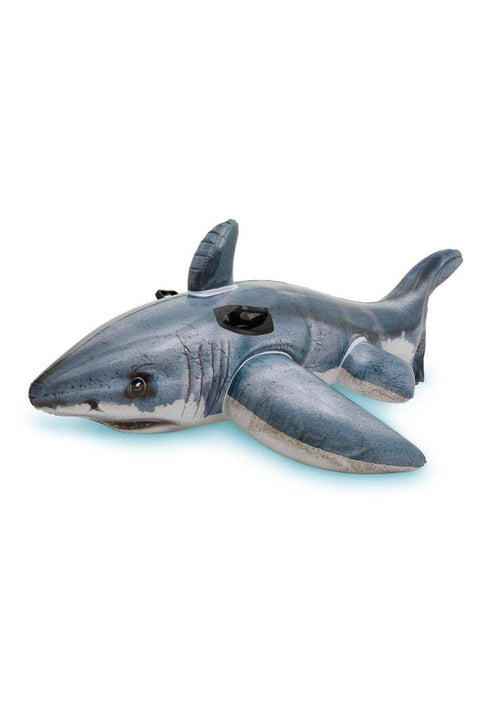 Inflatable Pool Float - Great White Shark Ride-On, 68" X 42"