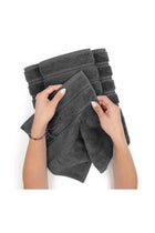 Safi Plus Towel Set 3 Piece Luxury Hotel Quality 600 GSM 100% Genuine Combed Cotton, Super Soft & Absorbent Family Bath Towels - 1 Bath Towel, 1 Hand Towel, 1 Washcloth - Dark Grey