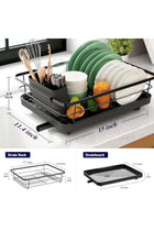 Dish Drying Rack for Kitchen Counter - Large Dish Rack with Drainboard, Rustproof Dish Drainer Stainless Steel Kitchen Drying Rack