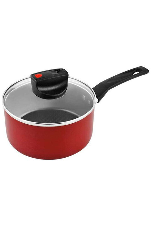 Safecook With Nonstick Saucepan, Red, 20 cm, Aluminum