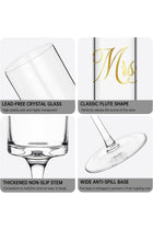 Champagne Flutes Glasses -300ml Glassware Set - Stemmed Drinkware For Weddings Bridal Shower Gifts