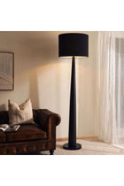 Black Floor Lamp with Jute Shade