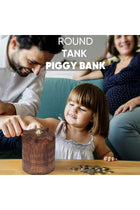 Wooden Money Box for Kids, Gifting, Wooden Money Box with Lock Piggy Bank (Water Tank Shape)