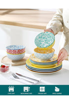 Selene 12-Piece Dinnerware Set for 4 People, Pastel Porcelain Tableware Set