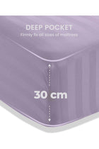 4-Piece Luxury King Size Purple Striped Bedding Set Includes 1 Duvet Cover (220x240cm)