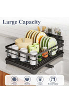 MostNow Dish Drying Rack, Stainless Steel Dish Rack for Kitchen Counter, Large-Capacity Dish Drainer with Cutlery Holder, Kitchen Organizer for Dishes, Spoons and Forks