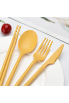 Wheat Straw Cutlery, 4 Sets Portable Cutlery Set, Reusable Travel Flatware Set (4 Colors)