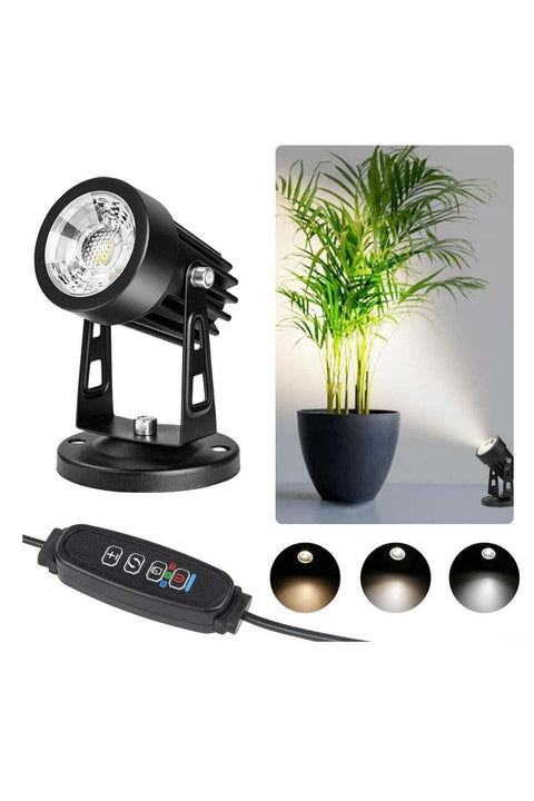LED Spot Lights Indoor Uplighting - 3W USB Powered Floor Spot Lights with 3 Color Lighting Modes & Auto On/Off Timer
