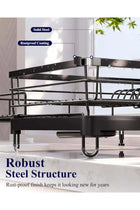 Dish Drying Rack, Retractable Large-Capacity Double-Tier Drying Rack, Rust-Resistant Metal Dish Storage Rack, Includes a Cutlery Tray and Cup Holder, Easy to Install, Ideal as a Kitchen Counte